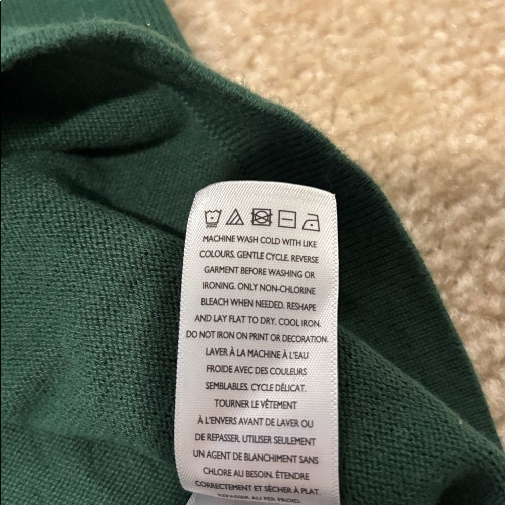 Hatley Forest Green Sweater with Cream Sparkle Bow - Picture 5 of 5